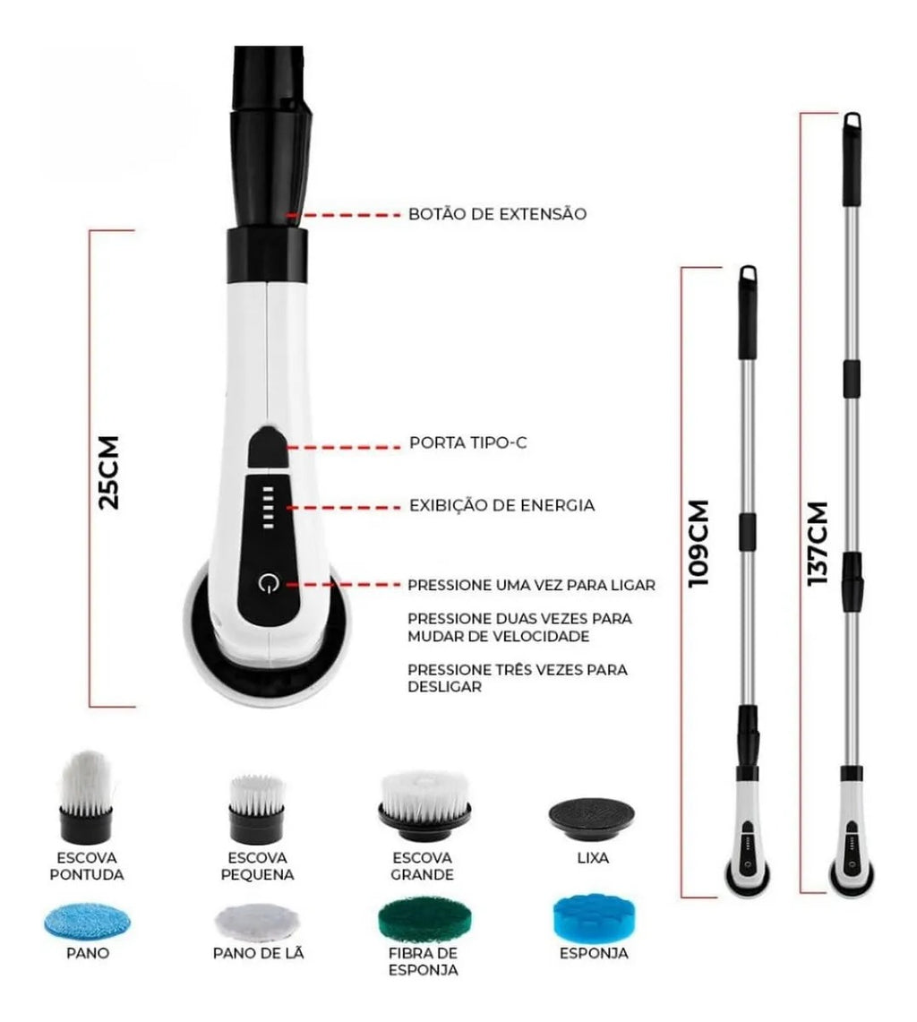 Cepillo Eléctrico Inalámbrico Nuxo 9 en 1 — Limpieza Profesional