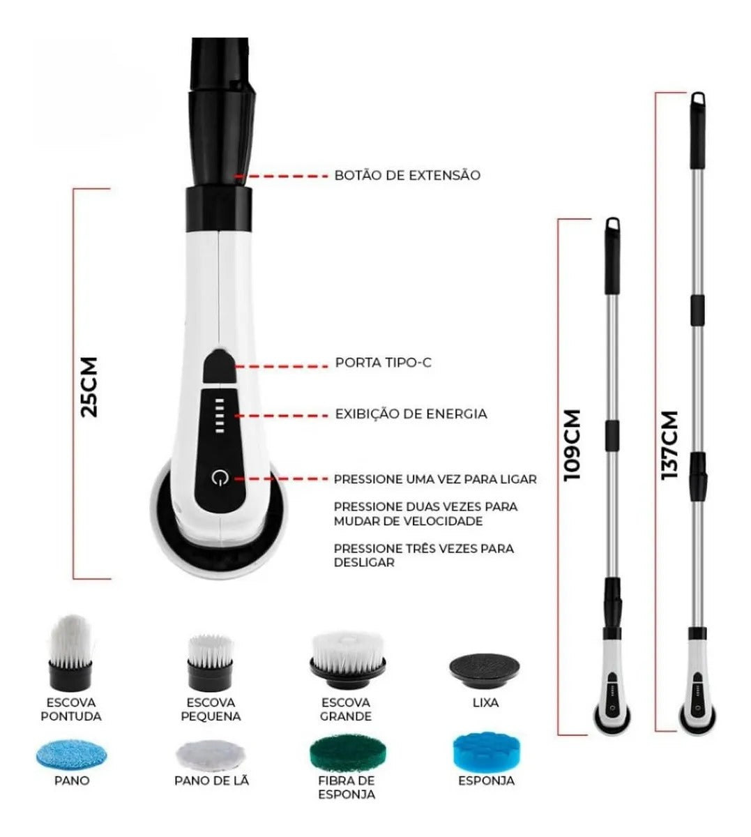 Cepillo Eléctrico Inalámbrico Nuxo 9 en 1 — Limpieza Profesional